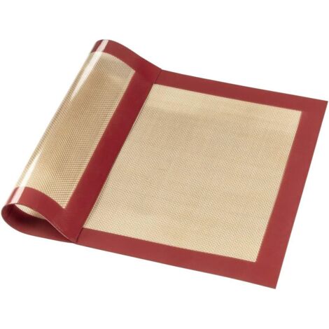 Tapis De Cuisson - 1 Pièce - Silicone - Anti-adhérent - Pâtisserie Et Boulangerie - 40x30cm Rouge Marron