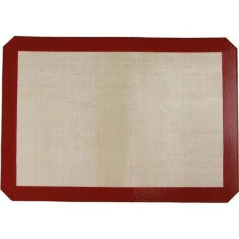 Tapis de Cuisson 42cm x 30cm Professionnel Silicone 42cm x 30cm CUISSON MAT Antidérapant Pâtisserie Rouge