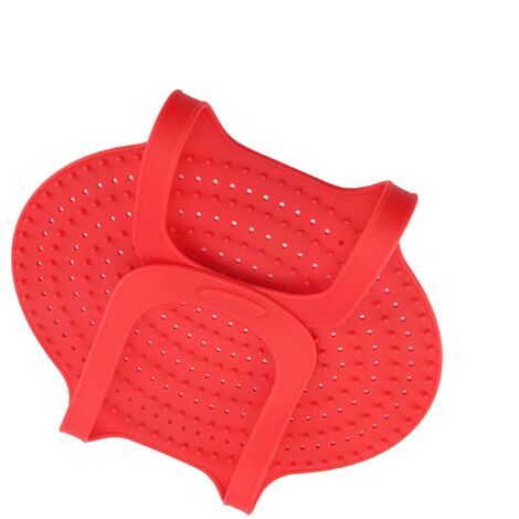 Tapis de cuisson antiadhésif en silicone alimentaire pour volaille, résistant à la chaleur (Rouge)