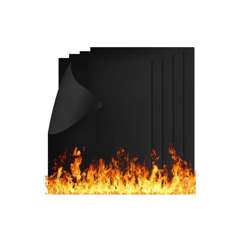 Tapis de Cuisson Barbecue, 5 PCS 32 40cm Tapis Barbecue Set Réutilisable, Nettoyage Facile et Anti-adhérent pour Charbon, au Four et électriques etc