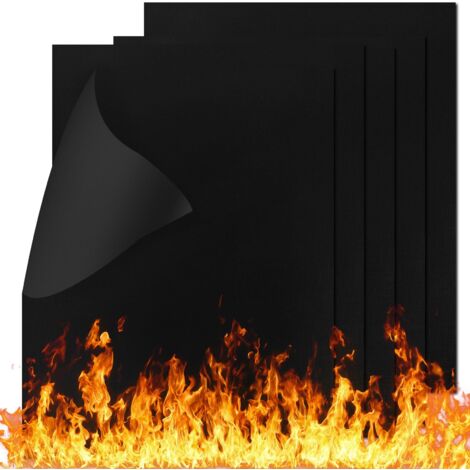 Tapis de Cuisson Barbecue, 5 PCS 40  50cm Tapis Barbecue Set Réutilisable, Nettoyage Facile et Anti-adhérent pour Charbon, au Four et électriques etc