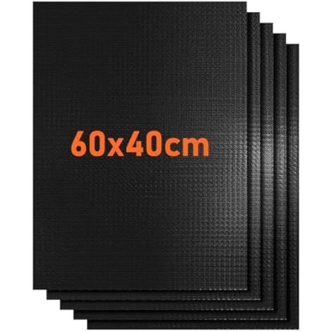 Tapis de Cuisson Barbecue Réutilisable 40 x 60 cm Lot de 5 Antiadhésif pour Four et Grill Gaz Électrique Charbon Facile à Nettoyer et Découper