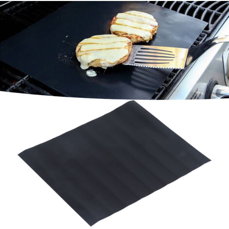 Tapis de Cuisson BBQ 5Pcs Rectangulaire PTFE Réutilisable Antiadhésif pour Friture Grillade - Lot de 5 Tapis en PTFE sur Fibre de Verre, 50x40cm & 40x33cm, Réutilisable, Facile à Nettoyer
