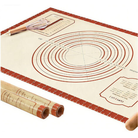 Tapis De Cuisson En Silicone - 66 X 40,5 Cm - Épaisseur 0,7 Mm - Non Adhérent Et Antidérapant - Pour Pâtisserie Pain Biscuits - 1 Pièce
