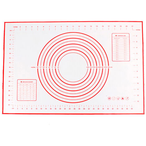 Tapis de cuisson en silicone avec graduations, antidérapant et antiadhésif, idéal pour la pâtisserie, les anniversaires et les mariages. Parfait pour la cuisine, les fêtes et les réceptions.