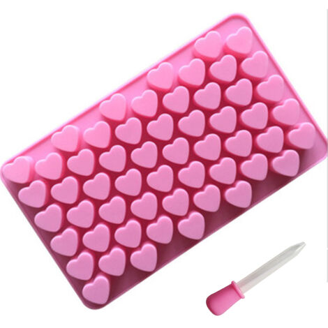 Tapis de cuisson en silicone en forme de mini cœur - Moule antiadhésif pour la confection de friandises pour chiens, de pralines et de chocolats