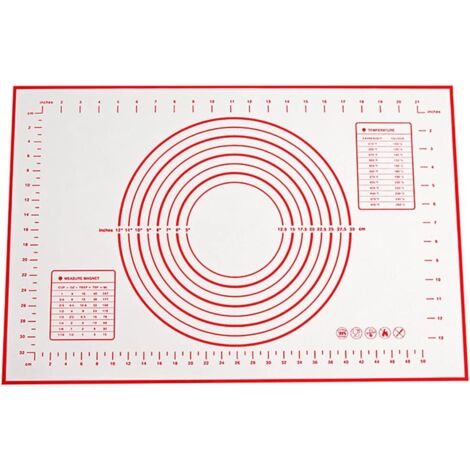 Tapis de cuisson en silicone - Réutilisable - Anti-adhésif - Antidérapant - Avec mesure - 60 x 40 cm