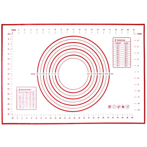 Tapis de Cuisson en Silicone Rouge 60x40 cm - Antiadhésif et Antidérapant pour Pâte à Pain et Pâtisserie