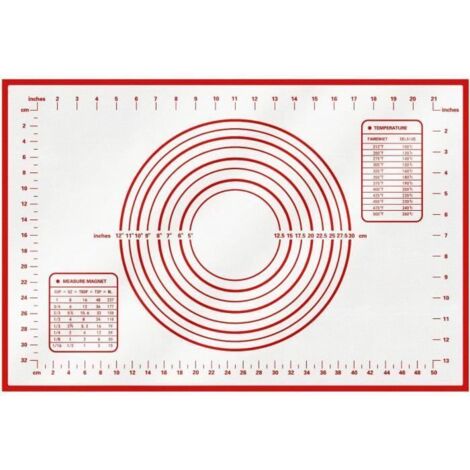 Tapis de Cuisson en Silicone, Tapis de Pâte Antidérapant avec Mesure, Tapis de Pâtisserie Vert Sain Sans BPA, Tapis à Tâtisserie