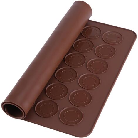Tapis de Cuisson Macaron 48 Cavités Tapis de Feuille de Moule en Silicone Biscuits Macaron Patisserie Bricolage Ustensiles de Cuisson Outils de Décoration pour Macaron Pizza