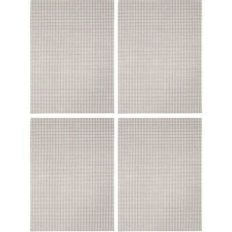 Tapis de cuisson marron en maille téflon, antiadhésif et réutilisable, compatible avec les barbecues à gaz, à charbon et électriques (33 x 40 cm, lot de 4).