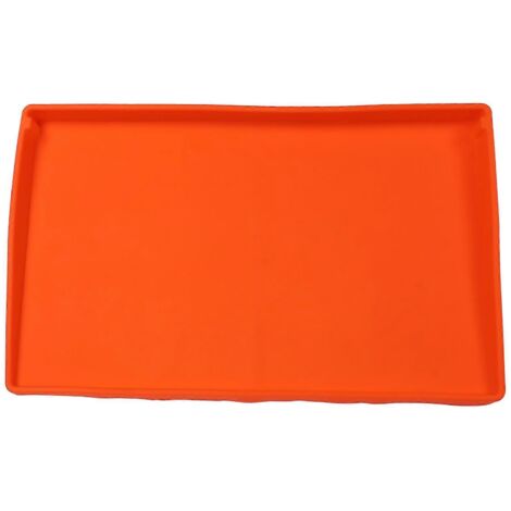 Tapis de cuisson orange pour barbecue d'extérieur, résistant à la chaleur, pliable en silicone, 56 cm (22 pouces).