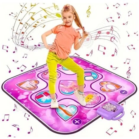 Tapis de Danse pour filles de 3-14 ans, Tapis de Jeu Tactile avec Affichage LED, Tapis de Danse Musical, Cadeau de Noël rose viole