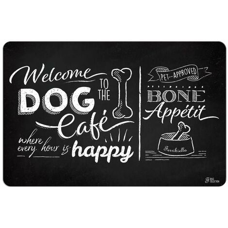 Tapis de dessous de cuvette en polypropylène avec impression effet tableau noir pour chiens