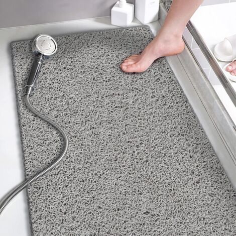 Tapis De Douche Anti-dérapant - En PVC À Texture Exfoliante - Pour Baignoire Et Salle De Bain - 40 x 90 cm - Gris