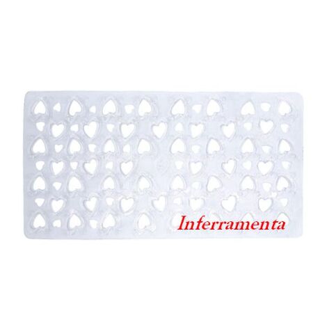 tapis de douche antidA rapant Cuore tapis de bain transparent 36x75 cm Gedy
