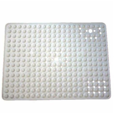 Tapis de douche antidérapant 60x80 cm – PVC blanc – Anti-moisissure et résistant à la saleté – Écoulement d'eau optimal
