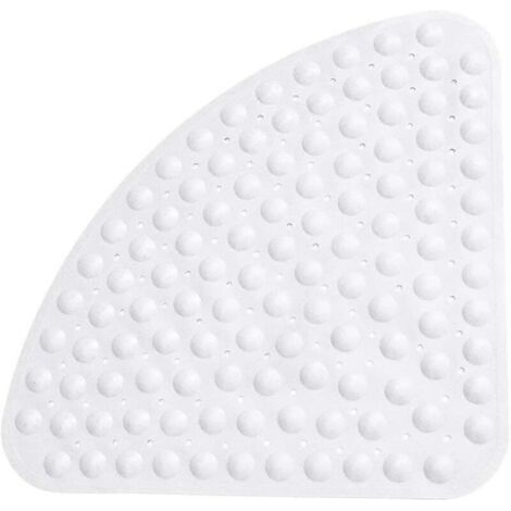 Tapis de douche antidérapant, antibactérien et anti-moisissure, en quart de cercle, d'angle, avec ventouses pour baignoire et douche.