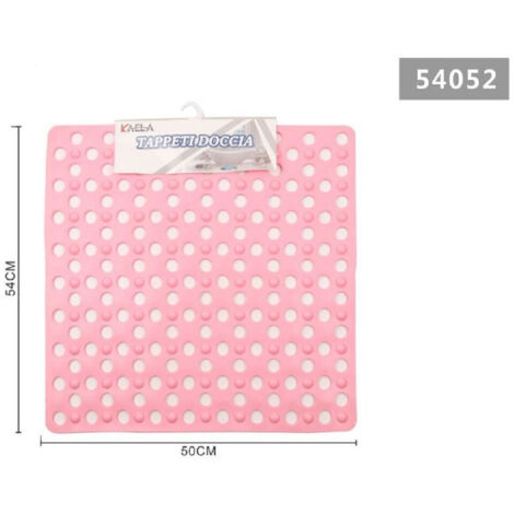 Tapis De Douche Antidérapant Carré 50x54 Cm Baignoire 54052 Rose