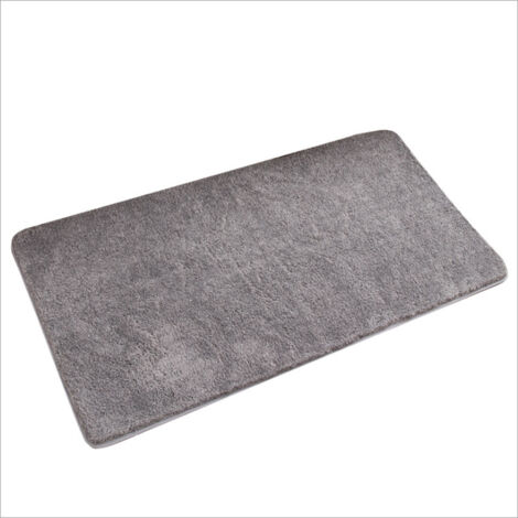 Tapis de douche antidérapant, multifonction, sans ventouse, tapis de baignoire en luffa en PVC texturé doux avec évacuation pour zones humides, séchage rapide (gris, 40 x 60 cm)