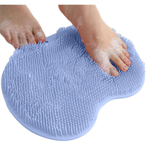 Tapis de douche antidérapant pour les pieds, coussin de massage pour la plante des pieds, tapis de douche unisexe (bleu)
