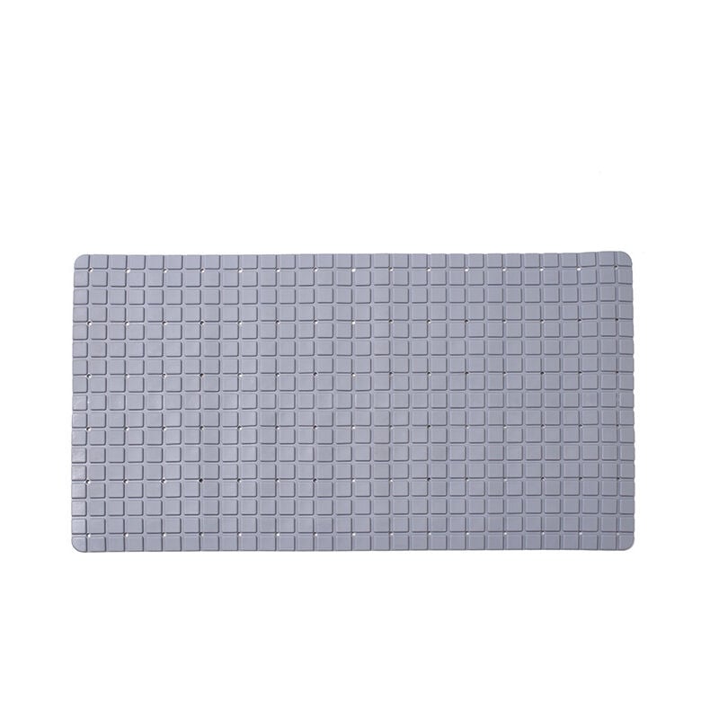 Tapis de douche antidérapant Tapis de baignoire avec ventouse Trous de drainage pour baignoires et douches Tapis anti-moisissure Long 70 x 40 cm Gris