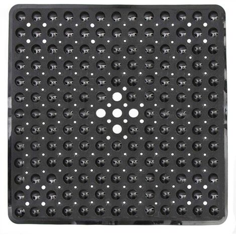Tapis de douche antidérapant, tapis de bain carré 53 x 53 cm avec ventouses puissantes et trous de drainage, lavable en machine, séchage rapide, anti-moisissure, tapis de bain salle de bain
