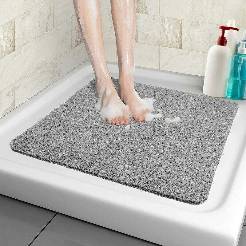 Tapis de douche antidérapant, tapis de bain de sécurité confort doux avec trous de drainage, tapis de douche de massage en PVCpour zones humides,