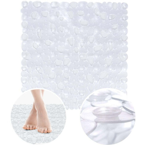 Tapis de douche antidérapant, transparent, 51x51 cm