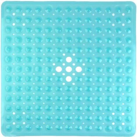 Tapis de Douche Antidérapants Carré en PVC 53 × 53cm, Tapis de Bain avec Ventouse pour Cuisine et Salle de Bain - Vert