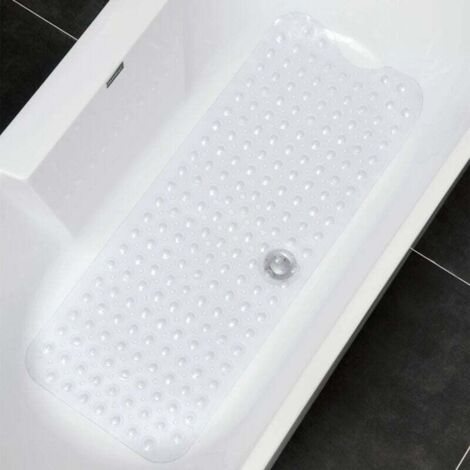 Tapis de douche, baignoire antidérapante, tapis de bain, tapis de bain antidérapant pour baignoire, super ventouses, anti-moisissure, antibactérien, 100cm X40cm ,transparent