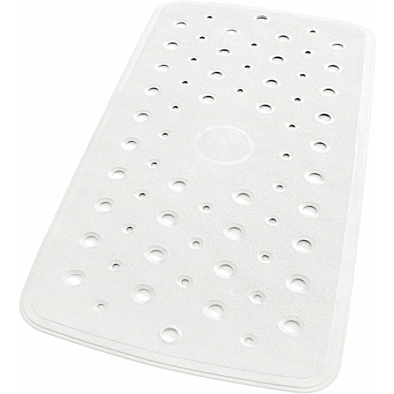 Tapis de Douche Baignoire Salle de bain Ventouses Rugueux Antidérapant Parfumé Blanc - 36x71 cm