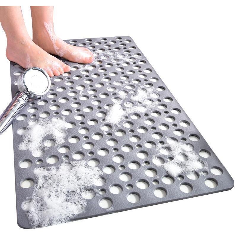 Tapis de douche carré antidérapant en une pièce résistant à la moisissure, tapis de bain en caoutchouc antidérapant avec trous de drainage, lavable