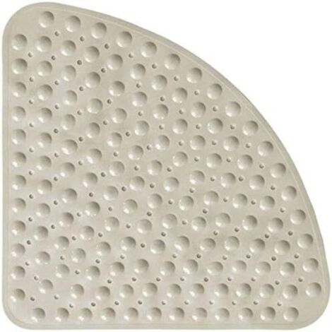 Tapis de douche d'angle en caoutchouc Sector, tapis de bain antidérapant quadrant avec ventouses pour douche ou bain, tapis de bain antidérapant, 54 x 54 cm