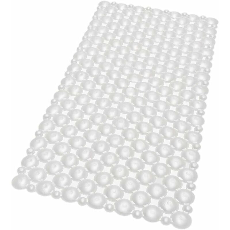 Tapis de Douche ou Baignoire Ventouses Anti-dérapant Tapis de Bain Pvc Anti-moisissure Blanc - 35x75 cm