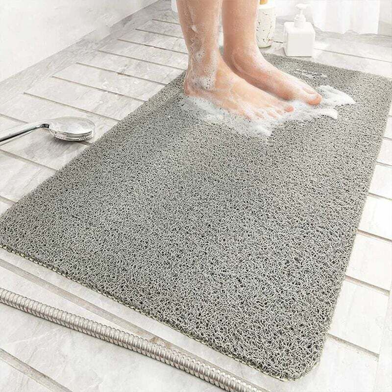 Tapis de douche pour douche intérieure, tapis de bain en loofah antidérapant, anti-moisissure, antibactérien, tapis de bain en PVC souple pour salle