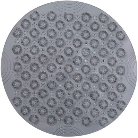 Tapis de douche rond antidérapant 55 x 55 cm, tapis de bain en PVC avec ventouse, tapis de bain avec ventouse boule de massage, tapis de bain anti-moisissure avec trous de drainage, lavable en machine