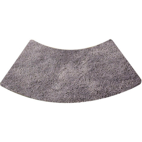 Tapis de douche rond festonné, tapis de douche quart de rond en microfibre, lavable en machine, antidérapant, gris, 40x100cm Absorbant l'eau et antidérapant