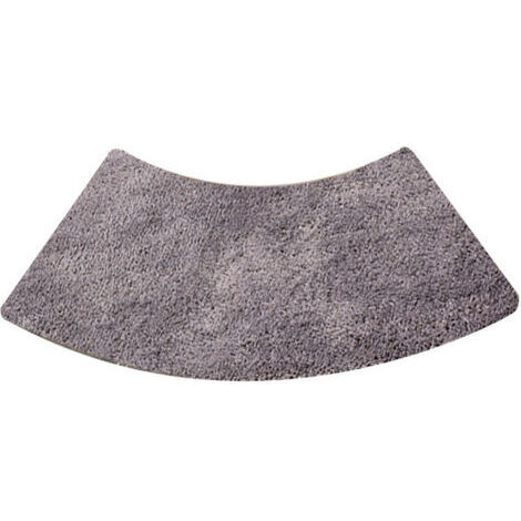 Tapis de douche rond festonné, tapis de douche quart de rond en microfibre, lavable en machine, antidérapant, gris, 45x100cm