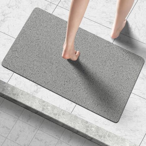 Tapis de douche, tapis de bain, tapis de douche en PVC anti-moisissure, 60 x 40 cm, pour douche et salle de bain (gris)