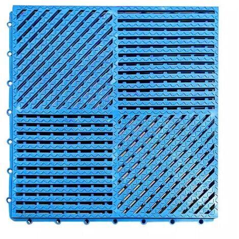 Tapis de drainage de piscine, tapis en caoutchouc imperméable et antidérapant adapté aux piscines, salles de douche, garages, zones pour animaux de compagnie, bleu clair, 3030cm