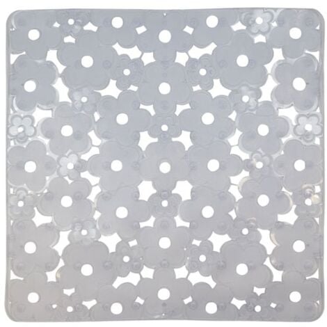 Tapis de fond d'évier carré anti-dérapant - 32x32 cm - cristal transparent