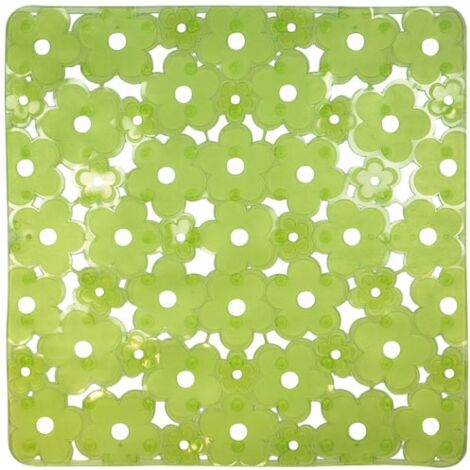 Tapis de fond d'évier carré anti-dérapant - 32x32 cm - vert transparent