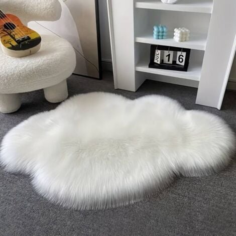 HARESLE Tapis en Fausse Fourrure Petit Tapis Moelleux de Salon