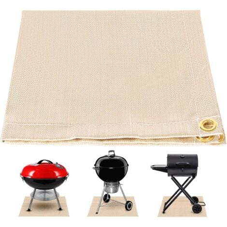 LABLANC Tapis de foyer ignifuge pour terrasse, barbecue, poêle à bois – Tapis résistant au feu sous le gril, tente, camping, protection d'isolation de 50 x 50 cm