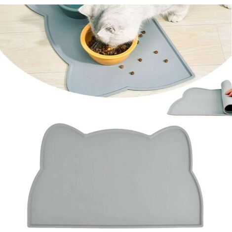 Tapis de Gamelle en Silicone,Tapis Gamelle Chat et Chien Silicone,Tapis Gamelle Chien et Chat,Tapis Alimentation Antidérapant pour Animaux de Compagnie,pour Chats et Chiens,44 24cm