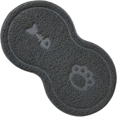 Tapis de gamelle pour chien et chat,En silicone,Pour chien et chat,En PVC imperméable et antidérapant,Gris, 45 x 25 cm