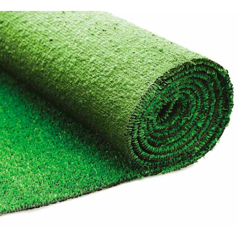 Divinagarden - Pelouse synthétique 10mm faux gazon en rouleau fond vert drainant Evergreen | 1 x 5 m