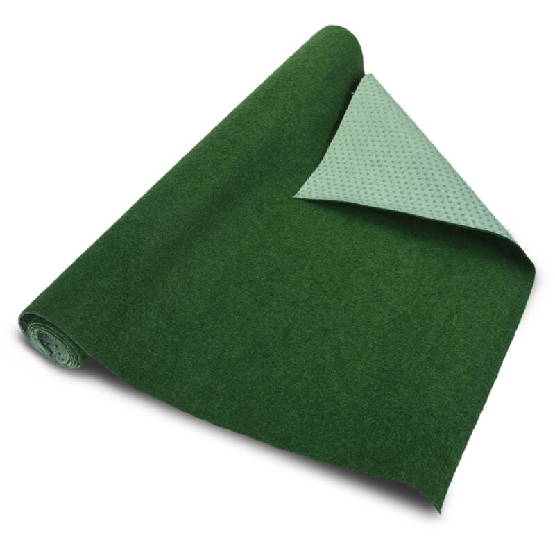Tapis de gazon xl avec picots de drainage - 400 x 100 cm - Tapis en gazon artificiel vert résistant aux intempéries