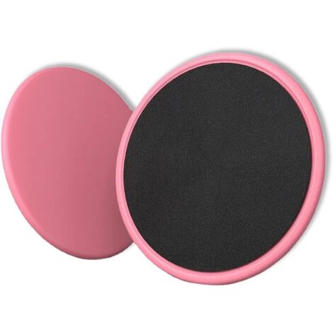 Tapis de glisse double face - Lot de 2 - Matériau ABS et mousse - Convient pour le yoga, le Pilates et le fitness - Usage intérieur et voyage - Rose (une paire de tapis roses)